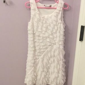 Girls sparkle ruffled dress size 7